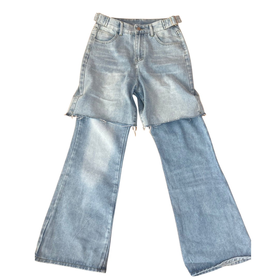 【最終価格】FR2 ダメージ加工 デニムパンツ サイズ36 色情兎 裾ファスナー rry's select-取り外し可能セパレートダメージデニムパンツ – own it