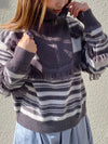 Half-Zip Striped Turtleneck Knit