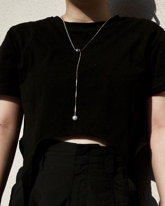 Pearl Loop Tie Necklace