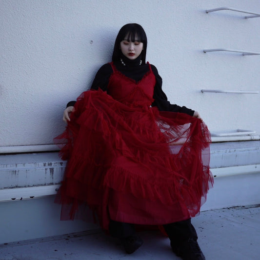 Tulle ruffle dress