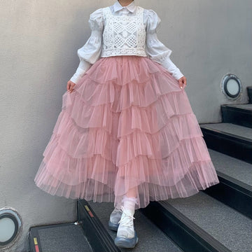 Tulle Ruffle Skirt