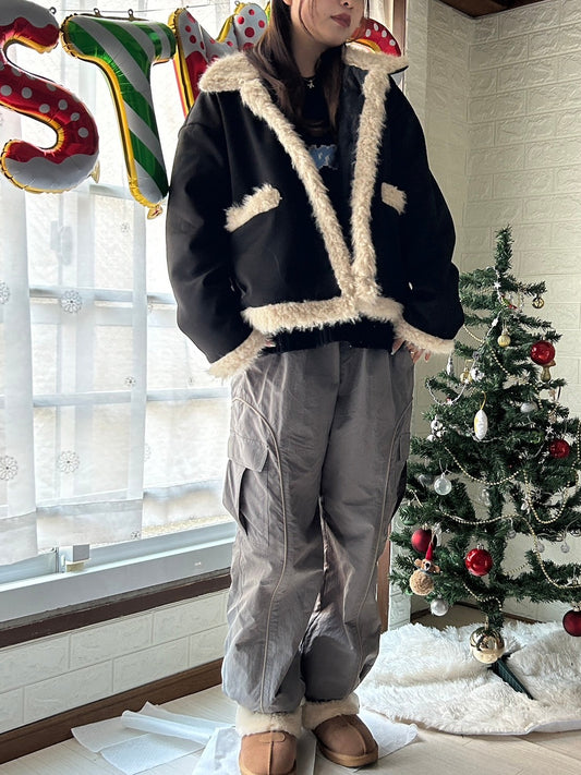 '-komugi's select-フェイクムートンボアジャケット| own it(オウンイット)公式| 多系統女子| 多系統ファッション