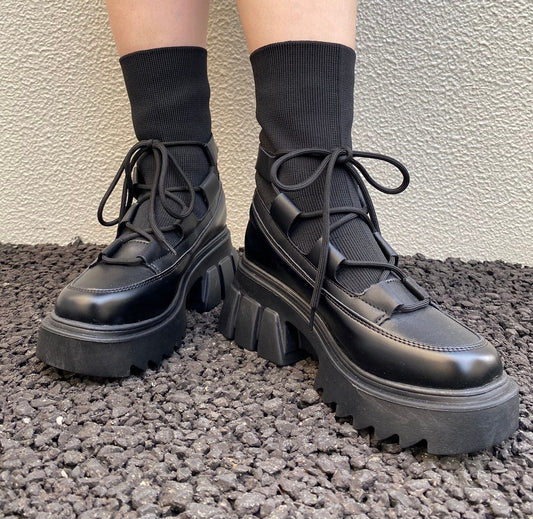 '-nami's select-ソックス編みあげブーツ| own it(オウンイット)公式| 多系統女子| 多系統ファッション