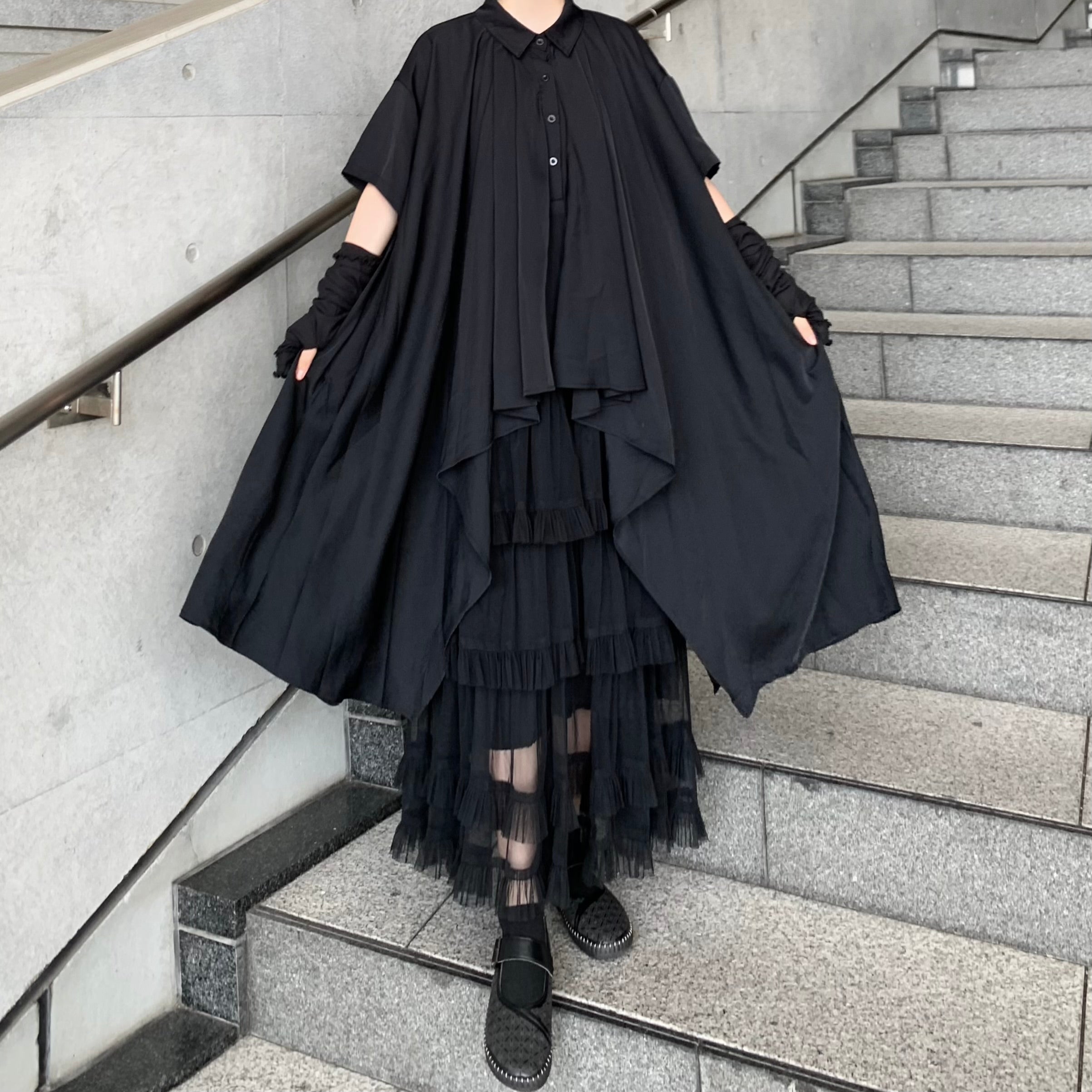 プリーツロングシャツ パンツセット プリーツロングシャツ＆パンツセットアップ