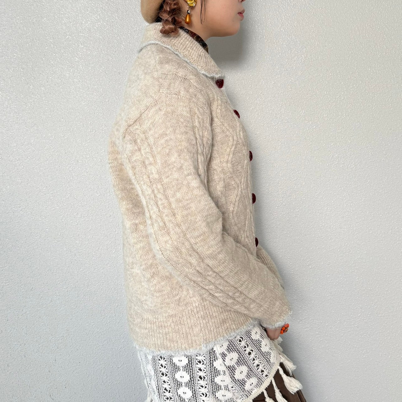 h*i様 【定価3万円】BATONER リブ編み　ニットカーデ 楽天市場】【8/5限定 20％OFFクーポン】Riff シアーニット