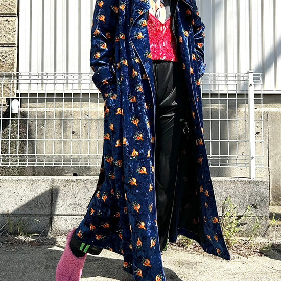 '-maggie's select-玉ねぎ柄ベロアガウンコート| own it(オウンイット)公式| 多系統女子| 多系統ファッション