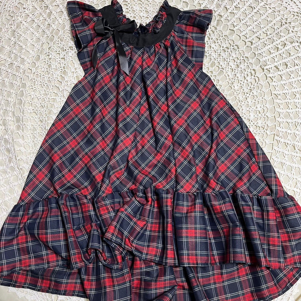 Hauls フリルちぇっくリボンわんぴ Hauls（ハウルズ）の「フリルちぇっくリボンわんぴ（ワンピース