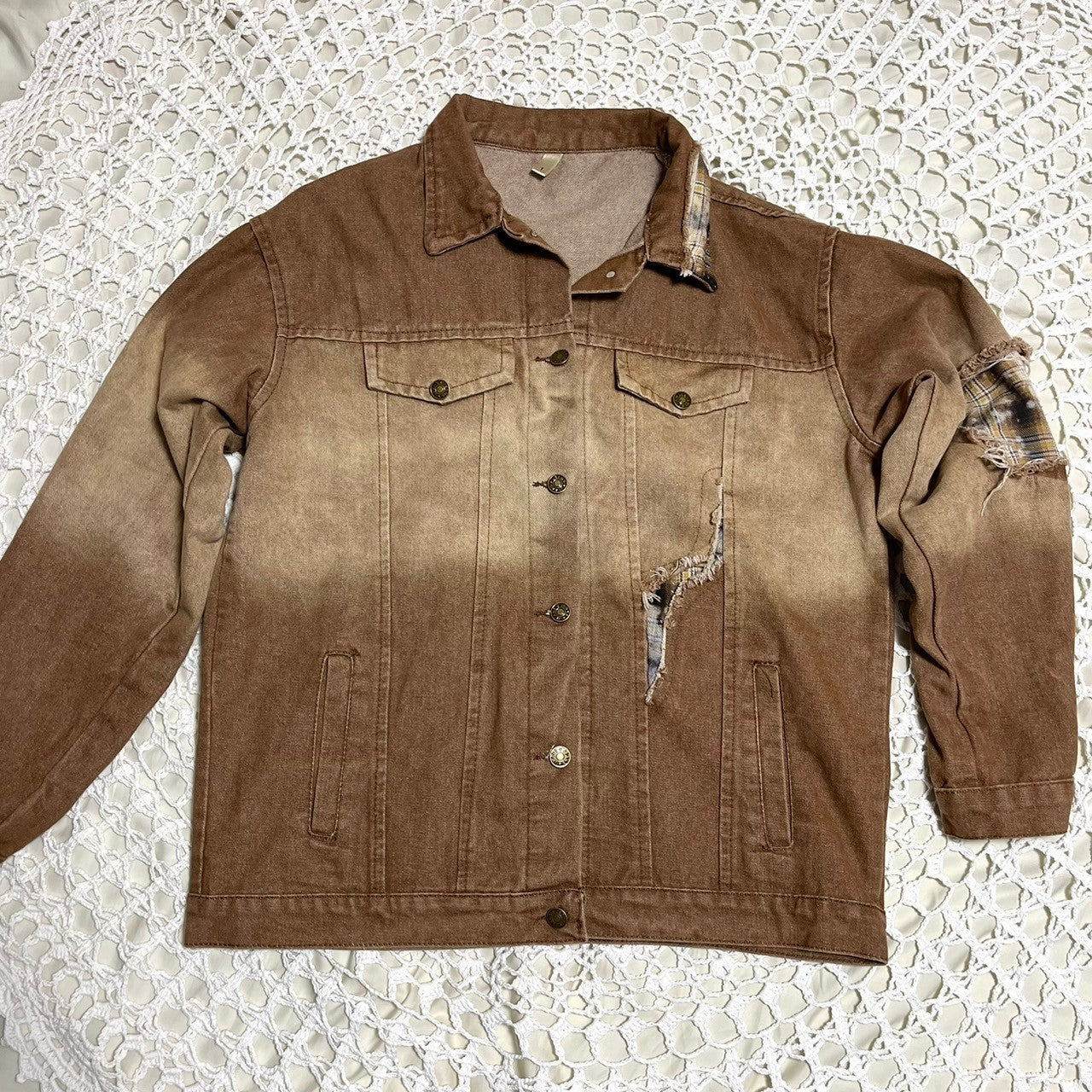 ollun オルン ルーズベロアジャケット ブラウン 【おまけ付】 きりまる ollun オルンloose velor jacketきりまる - メルカリ