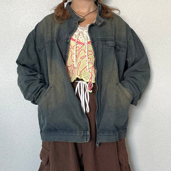 '-RIRI's select-ダメージルーズデニムジャケット| own it(オウンイット)公式| 多系統女子| 多系統ファッション