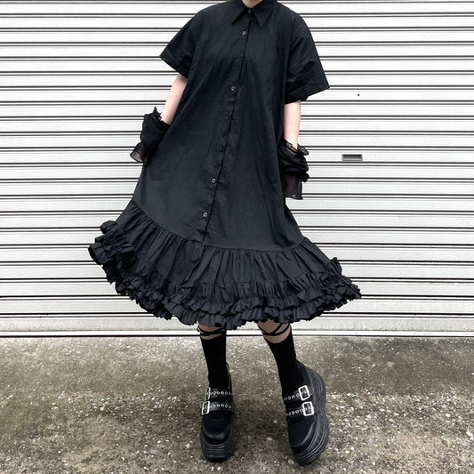 -miho's select-裾フリルシャツワンピース| own it(オウンイット)公式| 多系統女子| 多系統ファッション