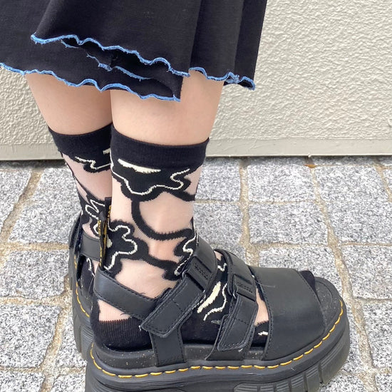 '-nami's select- 花柄シアーソックス| own it(オウンイット)公式| 多系統女子| 多系統ファッション