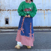 【新春SALE1/7(火)23:59まで】『年末限定LINE会員特別価格￥7,992』-nanami's select-レイヤード風デニムチェックスカート