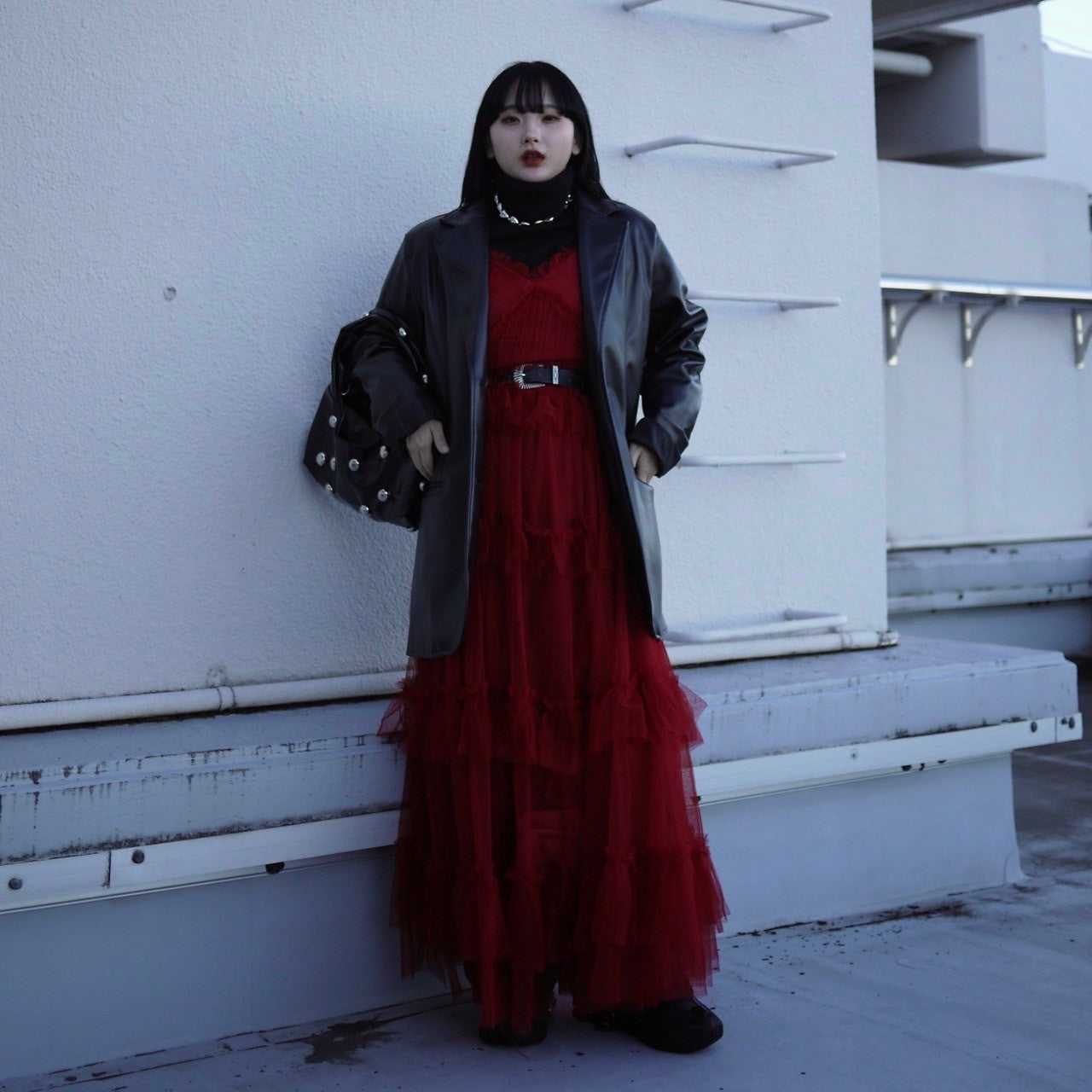 mob's select-Tulle ruffle dress – own it