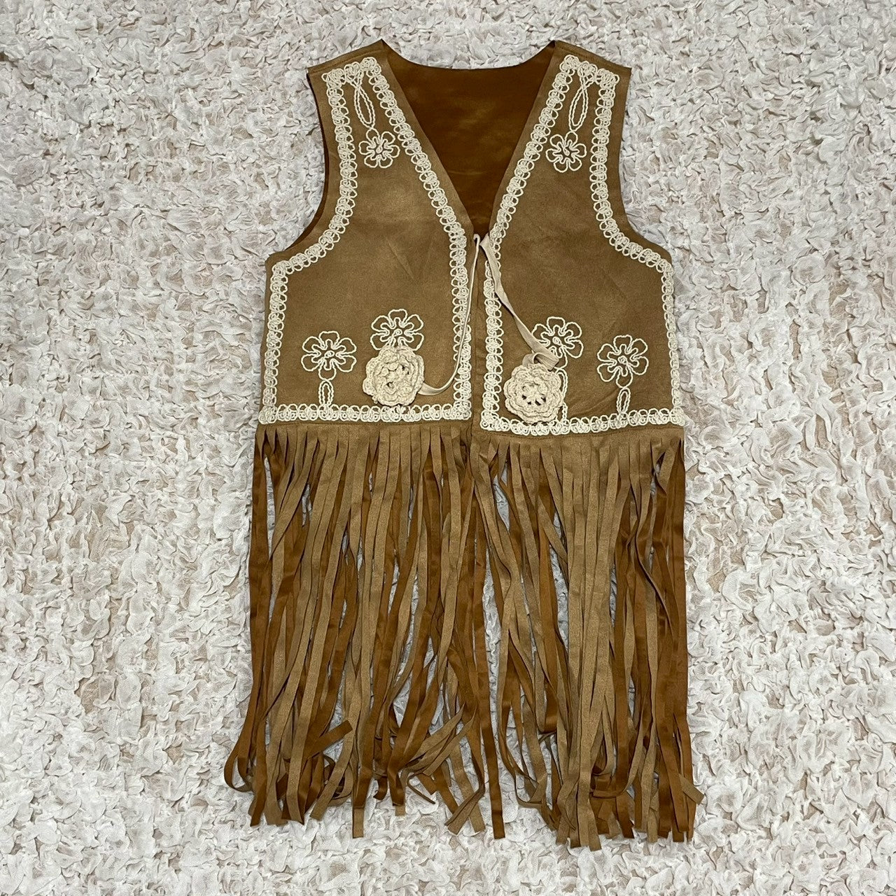 nanami's select-フラワー刺繍フリンジベスト – own it