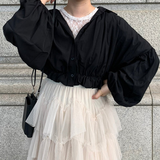 '-miho's select-裾ギャザーショート丈ブラウス| own it(オウンイット)公式| 多系統女子| 多系統ファッション