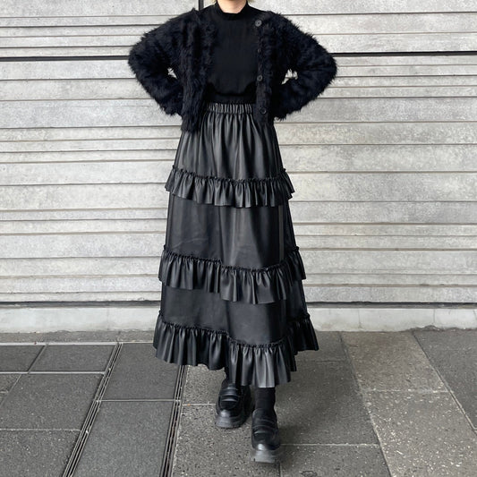 '-miho's select-フェイクレザーフリルスカート| own it(オウンイット)公式| 多系統女子| 多系統ファッション