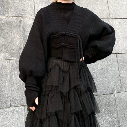 -miho's select-袖ボリュームチャイナ風ニットカーディガン| own it(オウンイット)公式| 多系統女子| 多系統ファッション