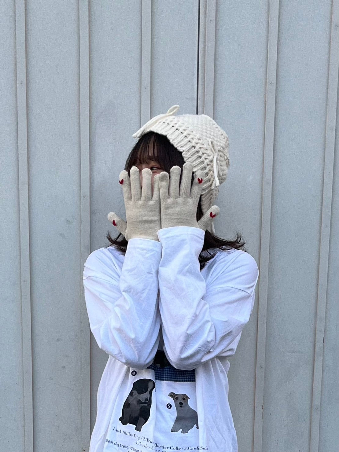 miki　MARK & LONA リボン付きニット帽 ホワイト SAINT M×××××× - SM-A23-0000-049 / KNIT CAP / SAINT / ニット