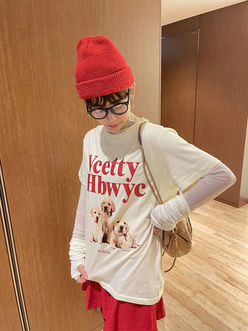 '-nana's select-dogプリントTシャツ| own it(オウンイット)公式| 多系統女子| 多系統ファッション