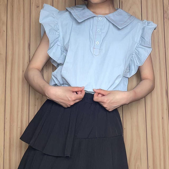 '-haruka's select-襟付袖フリルトップス| own it(オウンイット)公式| 多系統女子| 多系統ファッション