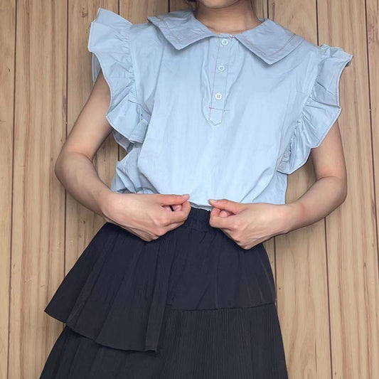 -haruka's select-襟付袖フリルトップス| own it(オウンイット)公式| 多系統女子| 多系統ファッション