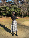 '-haruka's select-フリンジチェックデザインスカート