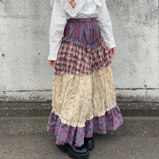 -haruka's select-ミックスギンガムチェックスカート| own it(オウンイット)公式| 多系統女子| 多系統ファッション