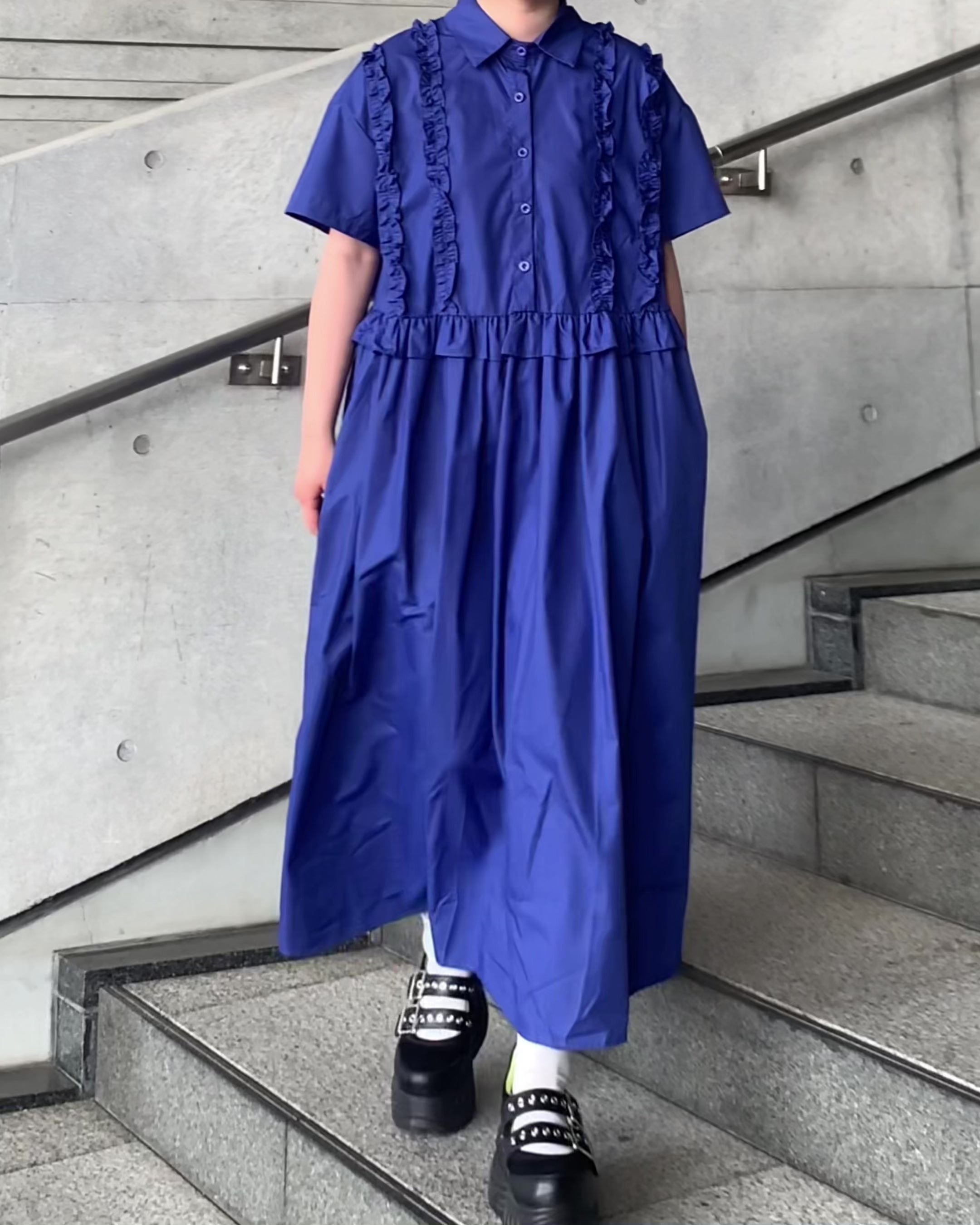 ■TOGA■大人気 ハイツイストトリコットワンピース 2色 国内発送 miho's select-フリル付きロングシャツワンピ| own it