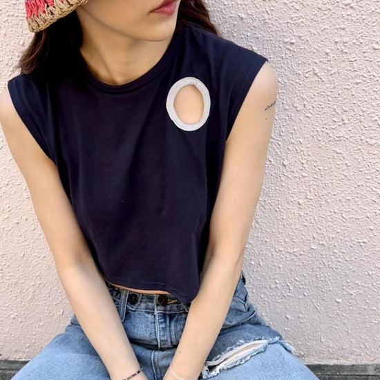 '-own it select-レトロスリムショートニッチノースリーブTシャツ| own it(オウンイット)公式| 多系統女子| 多系統ファッション