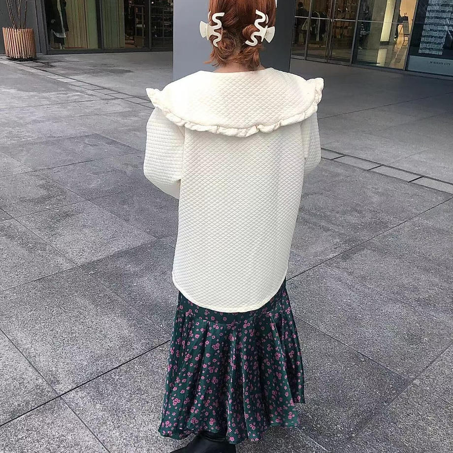 45RONEONE いろいろホワイトのフリルチュニック: WOMEN｜45R