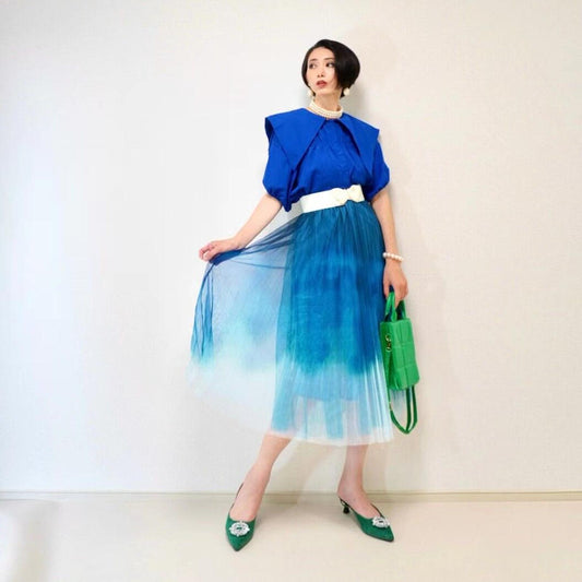 -miku's select-ぼかしマーブルチュールスカート| own it(オウンイット)公式| 多系統女子| 多系統ファッション