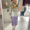 『最短翌日発送』-miku's select-ボーダープリーツサテンスカート